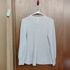 Athleta Cream Flare Wool Blend Sweater
